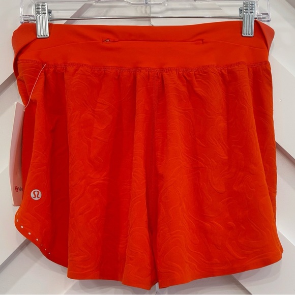 NWT Lululemon Fast & Free High Rise Shorts 2" Insense Emboss Solar Orange Size 6 - Picture 1 of 8